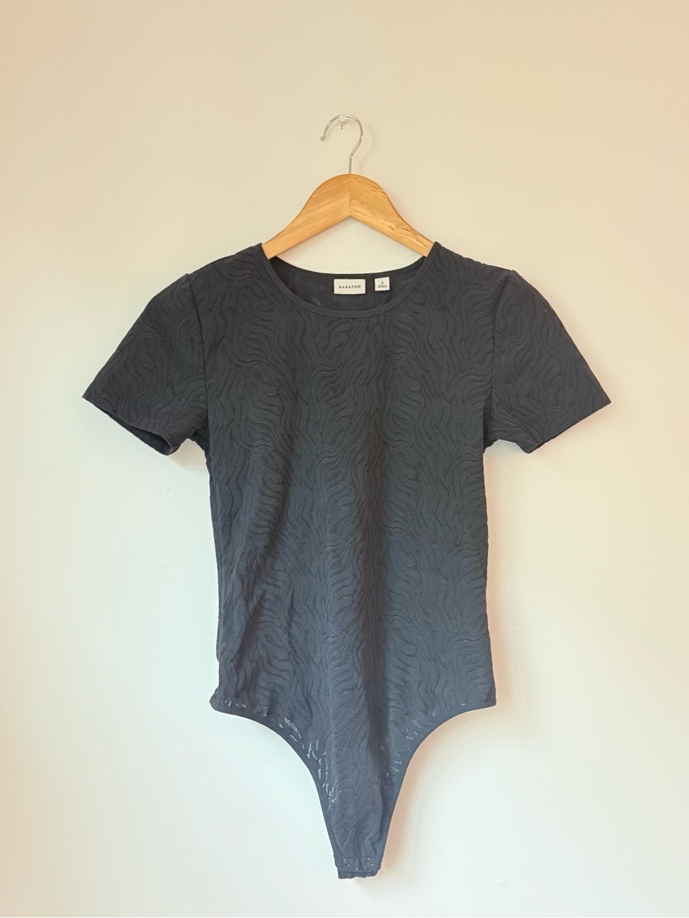 Aritzia Babaton Shapelace Crew Bodysuit Black Size S